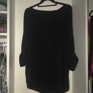 Long /long sleeved black silk like blouse